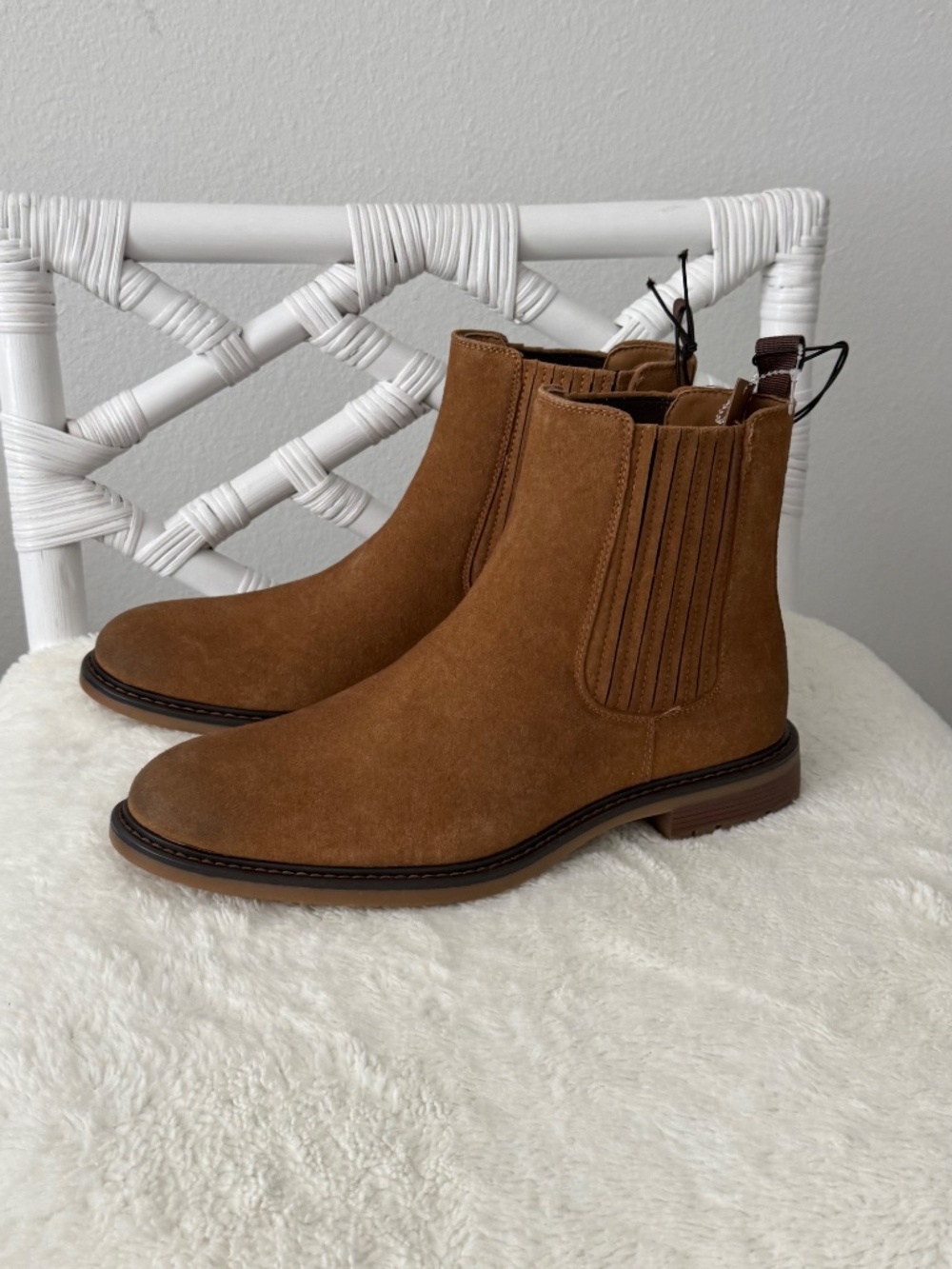 Cliffs by White Mountain Men's Brown Bens Waffle Elastic Chelsea Boots 9 M NWOB - Picture 8 of 8